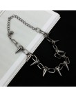 Nity CBB materiał Chokers Punk Goth Handmade Choker naszyjnik srebrny Spike nit naszyjnik EMO Rock Gothic Choker