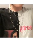 2019 w nowym stylu mody proste Punk Rock Metal naszyjnik łańcuch dwa łańcucha naszyjnik dla kobiet mężczyzn Unisex naszyjnik łań