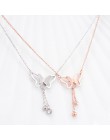 QCOOLJLY 1 pc różowe złoto srebro kolor kryształ wisiorek z motylem Choker naszyjnik dla kobiet dobrej jakości krótkie biżuteria