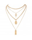 RscvonM krzyż Virgin łańcuch ze stopu krzyż metalowy pręt 4 warstwa wisiorek naszyjniki czeski biżuteria bogini katolicki Choker