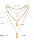 RscvonM krzyż Virgin łańcuch ze stopu krzyż metalowy pręt 4 warstwa wisiorek naszyjniki czeski biżuteria bogini katolicki Choker