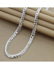 Cena hurtowa 6 MM w całości bokiem naszyjnik dla kobiet mężczyzn 925 Sterling Silver biżuteria wąż łańcuch naszyjniki