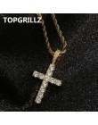 TOPGRILLZ Hip Hop Pico Harvey krzyż wisiorek naszyjnik Micro Pave aaa + cyrkonia w stylu egipskim naszyjnik 24 "30 "łańcuch