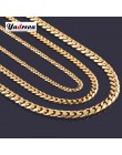 Wysokiej jakości szerokość 3.5mm/5mm/7mm ze stali nierdzewnej złoty łańcuch kubański wodoodporny mężczyzna kobieta Curb link nas