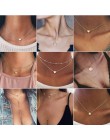 Nowe serce naszyjnik dla kobiet krótki łańcuszek serce gwiazda moda wisiorek naszyjnik etniczny naszyjnik choker w stylu boho Dr