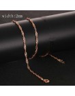 20 styl moda biżuteria mężczyźni kobiety 585 różowe złoto kolorowy naszyjnik Curb/tkania klasyczne łańcuszki biżuteria 50 cm 60 