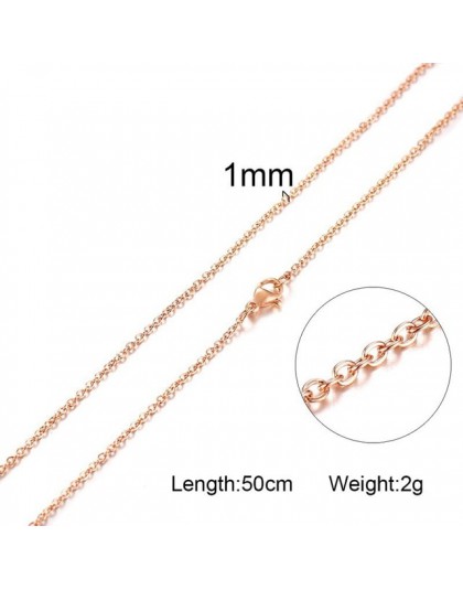 Standardowy łańcuch 316L ogniwo ze stali nierdzewnej w kolorze srebrnym różowe złoto kolor wąż naszyjnik łańcuszkowy dla mężczyz