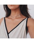 Biżuteria damska złoty srebrny choker z gwiazdkami okrągły naszyjnik ekstrawagancki stylowy modny nowoczesny