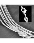 JEXXI najwyższej jakości 925 Sterling Silver naszyjnik łańcuch biżuteria ustalenia 16 "-30" łańcuchy 1.2 MM wąż łańcuch + zapięc