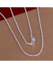 Gorąca sprzedaż detaliczna hurtownie srebrny naszyjnik kobiety mężczyzna naszyjnik 2mm 16 18 20 22 24 cal Twist Rope Chain biżut