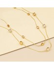 Placu dżetów złoty kobiet długi łańcuch sweter naszyjnik metalowy łańcuch moda biżuteria krzyż naszyjnik kobieta