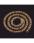 Złoty naszyjnik ze stali nierdzewnej łańcuszek damski klaszyczny na szyję dla mężczyzn i kobiet