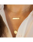 Wielowarstwowe naszyjniki kobiety prosty naszyjnik wisiorek Ornament biżuteria ślubna moda minimalistyczny Bijoux symulowane per