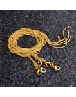 LJ & OMR nowa biżuteria 18KGP złoty wąż łańcuchy 1 MM 16 18 20 22 24 26 28 30" kobiety biżuteria akcesoria złoty łańcuch dla Cha