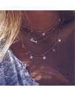 Czeski wielowarstwowe kryształowe gwiazdy księżyc naszyjnik kobiety w stylu Vintage warstwowe złoto naszyjnik obroża moda biżute