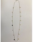 Długi naszyjnik z blaszkami łańcuszek złoty srebrny