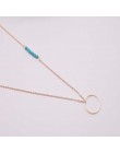 Czechy styl prosta konstrukcja naszyjnik łańcuch koło wisiorek lato plaża długi naszyjnik dla kobiet biżuteria hurtowych x182