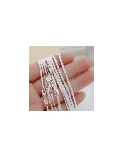 Gorąca sprzedaż hurt detal 16 18 20 22 24 cal piękna moda srebrna kolor 1 MM wąż łańcuch biżuteria hurtowych luzem stamp 925