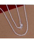 Gorąca sprzedaż detaliczna hurtownie srebrny naszyjnik kobiety mężczyzna naszyjnik 2mm 16 18 20 22 24 cal Twist Rope Chain biżut