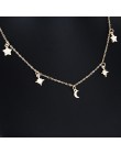 IPARAM 2019 najnowszy moda Choker naszyjnik gwiazda wisiorek z księżycem łańcuch złoty wątroby kobiety biżuteria letnia miły pre