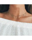 Nowe serce naszyjnik dla kobiet krótki łańcuszek serce gwiazda moda wisiorek naszyjnik etniczny naszyjnik choker w stylu boho Dr