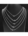 Hesiod 5 sztuk/zestaw ze stali nierdzewnej srebrny łańcuch naszyjnik dla kobiet mężczyzn łańcuszek naszyjnik 45-51 cm moda biżut