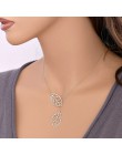 2018 Hot sprzedaż kobiety dziewczyny proste metalowe podwójny liść wisiorek Alloy Choker naszyjniki kobiety biżuteria akcesoria 