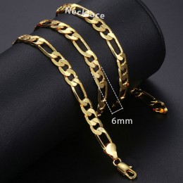 Złote naszyjniki dla kobiet mężczyzn Figaro młotkiem wąż krawężnik złoty wypełniony mężczyzna kobiet naszyjnik łańcuch biżuteria