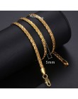Naszyjnik dla kobiet mężczyzn złoto wypełnione Figaro liny wąż kubański Link łańcuch mężczyzna kobiet moda biżuteria Hip Hop 18-