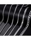 Meaeguet klasyczny ze stali nierdzewnej srebrny kolor Link Chain naszyjnik wąż/Box/wiszące/krawężnik/płaskie/Twist łańcuch 24 ca
