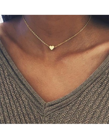 Gorący bubel miłość wisiorek w kształcie serca naszyjnik dla kobiet złoty kolor srebrny moda naszyjnik proste okrągłe naszyjnik 