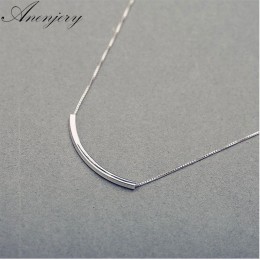 Anenjery prosta moda 925 Sterling srebrny naszyjnik dla kobiet Stereo rury naszyjnik choker łańcuszek S-N193