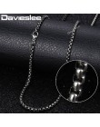 Davieslee łańcuch naszyjniki dla mężczyzn ze stali nierdzewnej srebrny Rolo pole pszenicy wąż łańcuchy męskie naszyjnik klasyczn