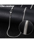 Davieslee łańcuch naszyjniki dla mężczyzn ze stali nierdzewnej srebrny Rolo pole pszenicy wąż łańcuchy męskie naszyjnik klasyczn