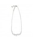 Szalony Feng moda symulowane Pearl Choker naszyjnik dla kobiet kolor srebrny łańcuch naszyjnik komunikat biżuteria Party prezent