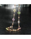 Neoglory jasnożółty Choker łańcuch Maxi długie naszyjniki dla kobiet walentynki prezenty ozdobione kryształy Swarovskiego