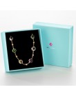Neoglory jasnożółty Choker łańcuch Maxi długie naszyjniki dla kobiet walentynki prezenty ozdobione kryształy Swarovskiego