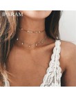 IPARAM nowe moda czeski wielowarstwowy Crescent Choker naszyjnik Retro kobiety osobowości zroszony kryształ wisiorek naszyjnik