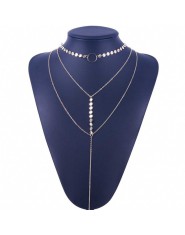 KISSWIFE gorąca sprzedaż złota srebrne cekiny długi Tassel gwiazda Choker akcesoria naszyjnikowe dla kobiet biżuteria podwójna w