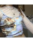 Weekeep przycięte anioł drukuj Camis kobiety Sexy Streetwear Feminino bez rękawów Crop Top 2019 moda lato Camisole Bralette topy