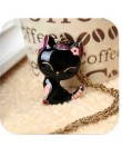 Długi łańcuch 2016 kolorowe kot naszyjnik wisiorek emaliowany urok biżuteria marki dla kobiet dziewczyna nowy prezent zwierząt