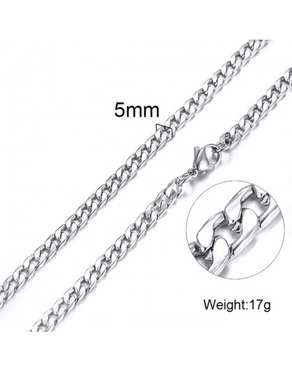 Łańcuszek ze stali nierdzewnej Link Chain naszyjniki dla mężczyzn mężczyzna Colar biżuteria 20-24 cali