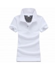 Kobiety bawełna camisa koszulka polo z krótkim rękawem moda zwykły koszule top polo femme na co dzień koszulka polo 180g bawełni