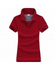 Kobiety bawełna camisa koszulka polo z krótkim rękawem moda zwykły koszule top polo femme na co dzień koszulka polo 180g bawełni