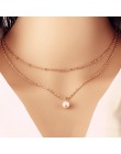 Jeśli proste wielowarstwowe Charm symulowane Pearl naszyjnik dla kobiet w stylu Vintage koraliki Choker naszyjniki Wedding Party