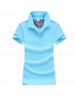 Kobiety bawełna camisa koszulka polo z krótkim rękawem moda zwykły koszule top polo femme na co dzień koszulka polo 180g bawełni