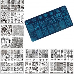 1 sztuk Nail Art Stamp stemplowanie obrazu płyty 6*12 cm ze stali nierdzewnej szablon do paznokci Manicure wzornik narzędzia, 20