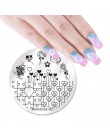 NICOLE pamiętnik tłoczniki do paznokci koronki kwiat wzór zwierząt Nail Art Stamp szablon tłoczenia obraz płyty szablon do pazno