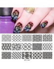 Urodzony doświadczenie geometria prostokąt szablon tłoczenia wzór geometryczny Manicure Nail Art płyta z pieczątkami