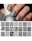 Urodzony doświadczenie geometria prostokąt szablon tłoczenia wzór geometryczny Manicure Nail Art płyta z pieczątkami